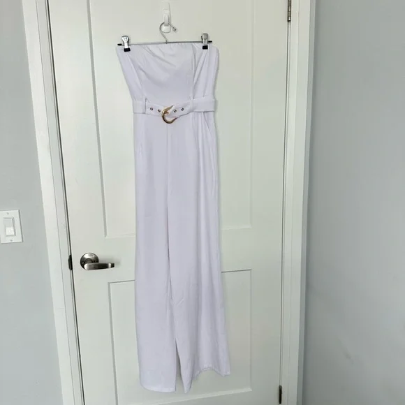 NWT Runaway the Label White Loxana Jumpsuit with Gold Belt - Size XS - Picture 8 of 14